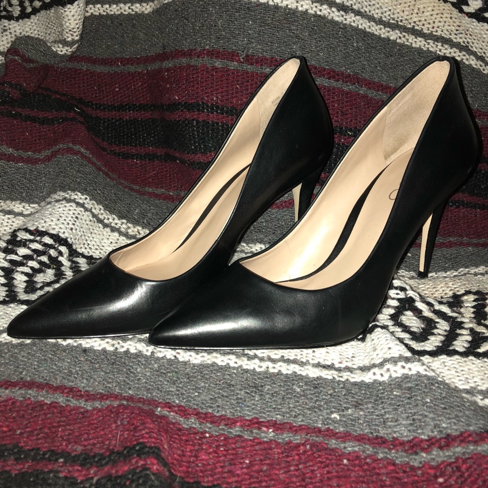 Light worn black heels